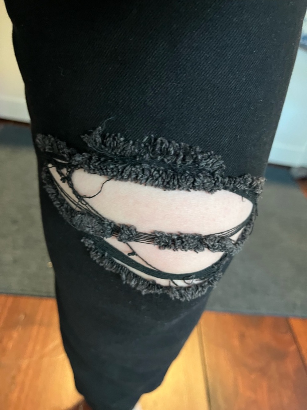 High-Rise Black Distressed Women's Jeans - Picture 3 of 3